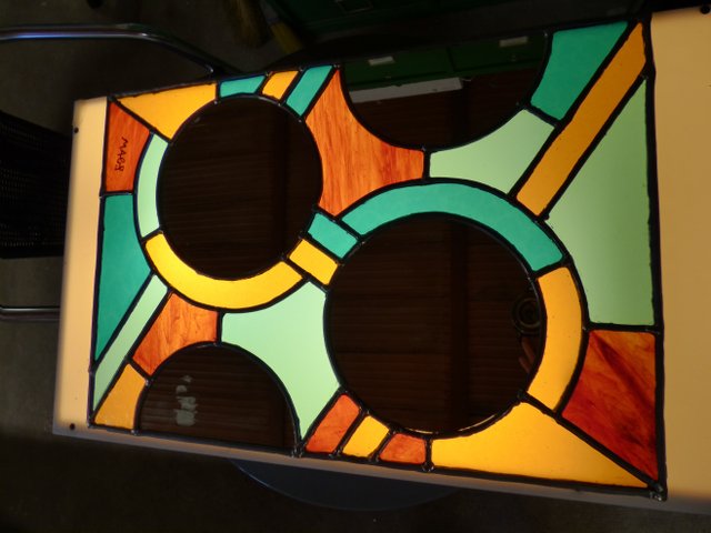 Mirror stained glass panel class